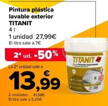 Oferta de Titanit - Pintura Plástica  Lavable Exterior   por 27,99€ en Carrefour