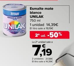Oferta de Esmalte Mate Blanco Unilak por 14,39€ en Carrefour