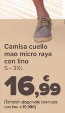 Oferta de Tex - Camisa Cuello Mao Micro Raya Con Lino por 16,99€ en Carrefour