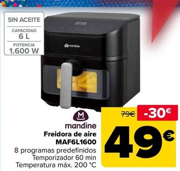Oferta de Mandine - Freidora De Aire Maf6L1600 por 49€ en Carrefour
