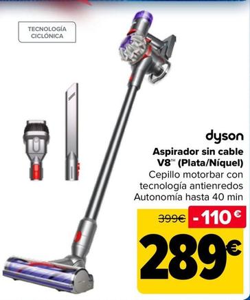 Oferta de Dyson - Aspirador Sin Cable V8™ (Plataníquel) por 289€ en Carrefour