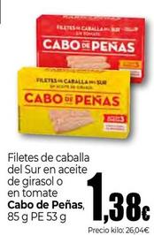 Oferta de Cabo De Peñas - Filetes De Caballa Del Sur En Aceite De Girasol O En Tomate por 1,38€ en Unide Market