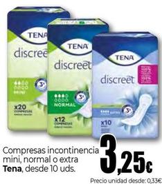 Oferta de Tena - Compresas Incontinencia Mini por 3,25€ en Unide Market