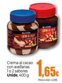 Oferta de Unide - Crema Al Cacao Con Avellanas 1 O 2 Sabores por 1,65€ en Unide Supermercados