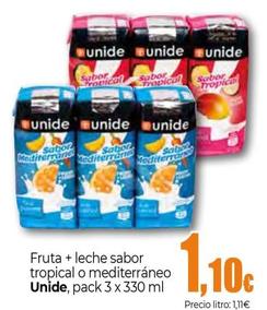 Oferta de Unide - Fruta + Leche Sabor Tropical O Mediterráneo por 1,1€ en Unide Supermercados