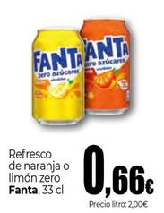 Oferta de Fanta - Refresco De Naranja O Limon Zero por 0,66€ en Unide Supermercados