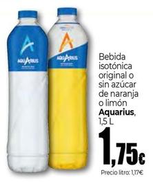Oferta de Aquarius - Bebida Isotonica Original O Sin Azucar De Naranja O Limon por 1,75€ en Unide Supermercados