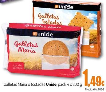 Oferta de Unide - Galletas María O Tostadas por 1,49€ en Unide Supermercados
