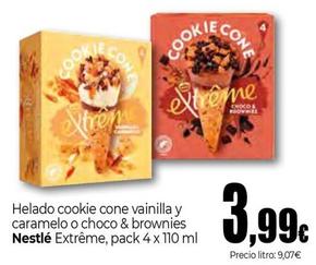 Oferta de Nestlé - Helado Cookie Cone Vainilla Y Caramelo O Choco & Brownies por 3,99€ en Unide Market