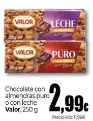 Oferta de Valor - Chocolate Con Almendras Puro O Con Leche por 2,99€ en Unide Market