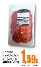 Oferta de Unide - Chorizo + Salchichon En Lonchas por 1,59€ en Unide Supermercados