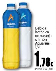 Oferta de Aquarius - Bebida Isotónica De Naranja O Limón por 1,78€ en Unide Supermercados