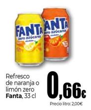 Oferta de Fanta - Refresco De Naranja O Limón Zero por 0,66€ en Unide Market