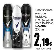 Oferta de Rexona - Desodorante En Spray Invisible por 2,19€ en Unide Market