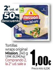 Oferta de Mission - Tortillas Wraps Original por 1€ en Unide Market