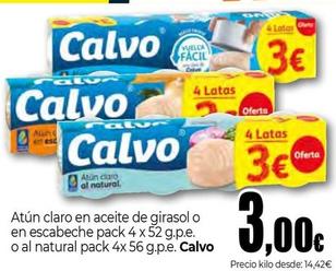 Oferta de Calvo - Atun Claro En Aceite De Girasol O En Escabeche por 3€ en Unide Market