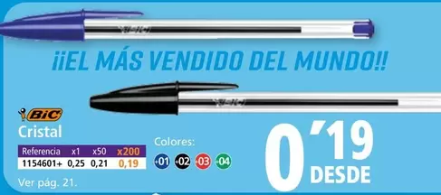 Oferta de BIC - Cristal por 0,19€ en Folder