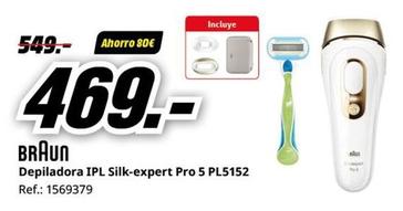 Oferta de Braun - Depiladora Ipl Silk-expert Pro 5 PL5152 por 469€ en MediaMarkt