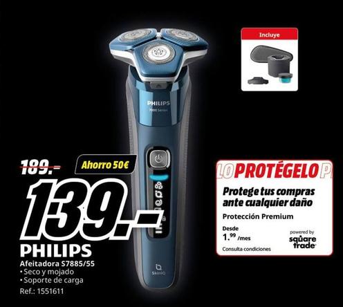 Oferta de Philips - Afeitadora S7885/55 por 139€ en MediaMarkt