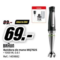 Oferta de Braun - Batidora De Mano MQ7025 por 69€ en MediaMarkt