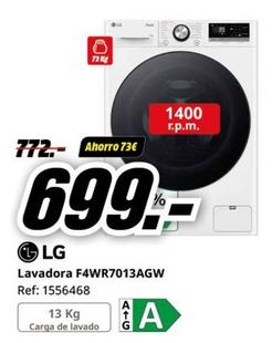 Oferta de Lg - Lavadora F4WR7013AGW por 699€ en MediaMarkt