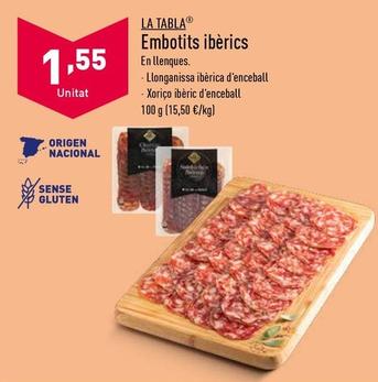 Oferta de La Tabla - Embotits Ibèrics por 1,55€ en ALDI