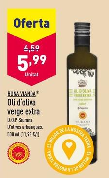 Oferta de Bona Vianda - Oli D'Oliva Verge Extra por 5,99€ en ALDI