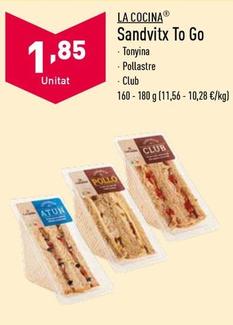 Oferta de La Cocina - Sandvitx To Go por 1,85€ en ALDI