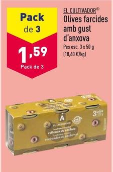 Oferta de El Cultivador - Olives Farcides Amb Gust D'anxova por 1,59€ en ALDI