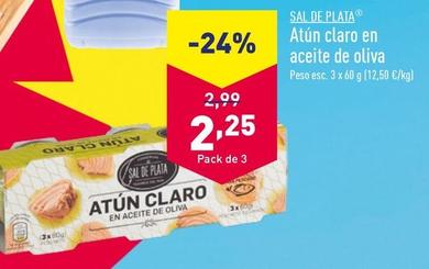 Oferta de Sal De Plata - Atún Claro En Aceite De Oliva por 2,25€ en ALDI