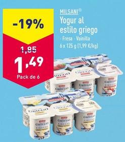Oferta de Milsani - Yogur Al Estilo Griego por 1,49€ en ALDI
