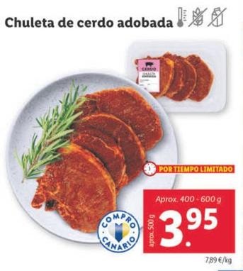 Oferta de Chuleta De Cerdo Adobada por 3,95€ en Lidl