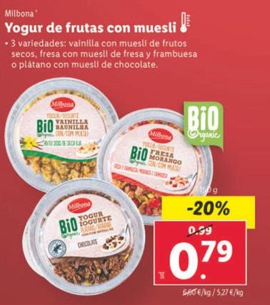 Oferta de Milbona - Yogur De Frutas Con Muesli por 0,79€ en Lidl