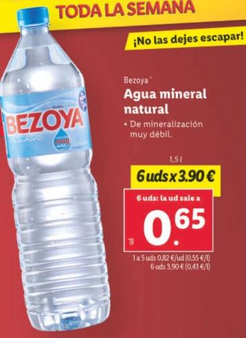 Oferta de Bezoya - Agua Mineral Natural por 0,65€ en Lidl