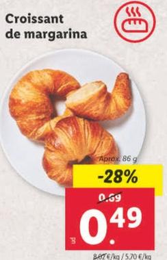 Oferta de Croissant De Margarina por 0,49€ en Lidl