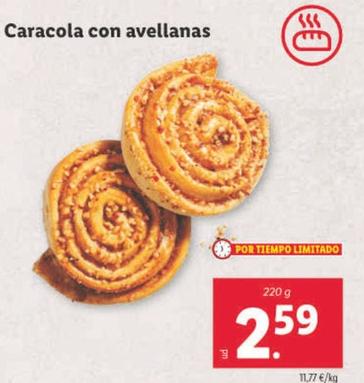 Oferta de Caracola Con Avellanas por 2,59€ en Lidl