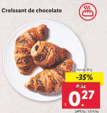 Oferta de Croissant De Chocolate por 0,27€ en Lidl