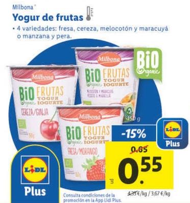 Oferta de Milbona - Yogur De Frutas por 0,55€ en Lidl