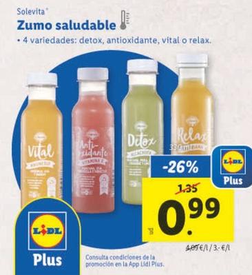Oferta de Solevita - Zumo Saludable por 0,99€ en Lidl