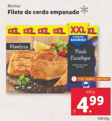 Oferta de Monissa - Filete De Cerdo Empanado por 4,99€ en Lidl