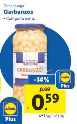 Oferta de Campo Largo - Garbanzos por 0,59€ en Lidl