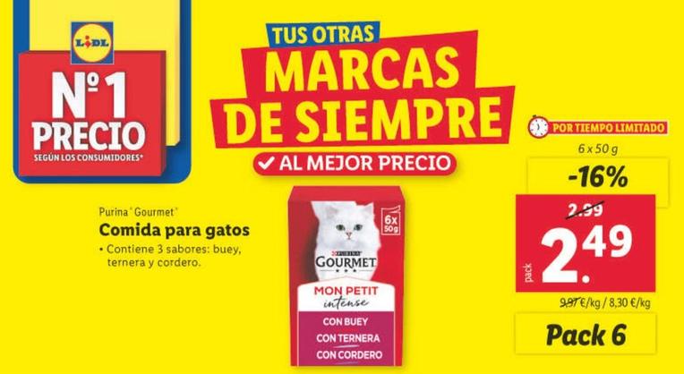 Oferta de Purina - Gourmet Comida Para Gatos por 2,49€ en Lidl