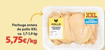 Oferta de Pechuga Entera De Pollo XX; por 5,75€ en Lidl