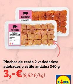 Oferta de Pinchos De Cerdo Adobados O Estilo Andaluz por 3€ en Lidl