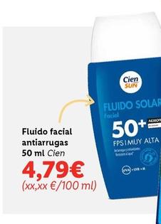 Oferta de Cien - Fluido Facial Antiarrugas por 4,79€ en Lidl