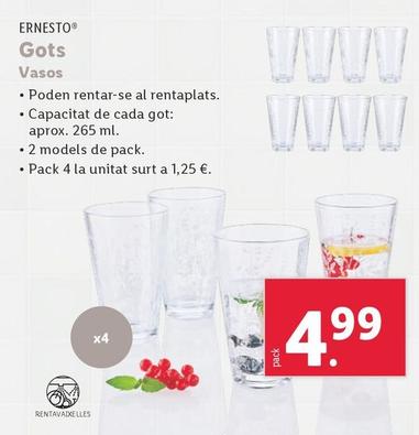 Oferta de Ernesto - Vasos por 4,99€ en Lidl