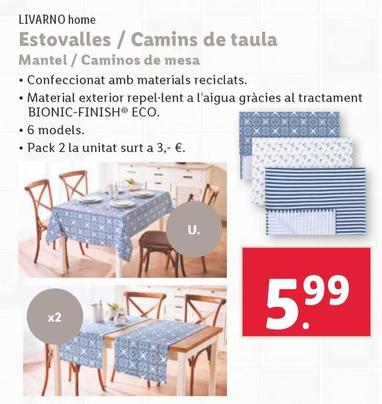 Oferta de Livarno - Home Mantel / Caminos De Mesa por 6,49€ en Lidl