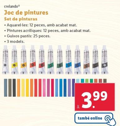 Oferta de Crelando - Set De Pinturas por 4,49€ en Lidl