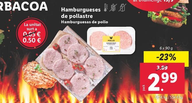 Oferta de Hamburguesas De Pollo por 2,99€ en Lidl