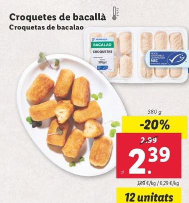 Oferta de Croquetas De Bacalao por 2,39€ en Lidl
